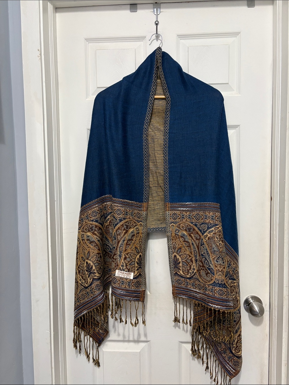 Reversible Paisley Fringe Pashmina Shawl